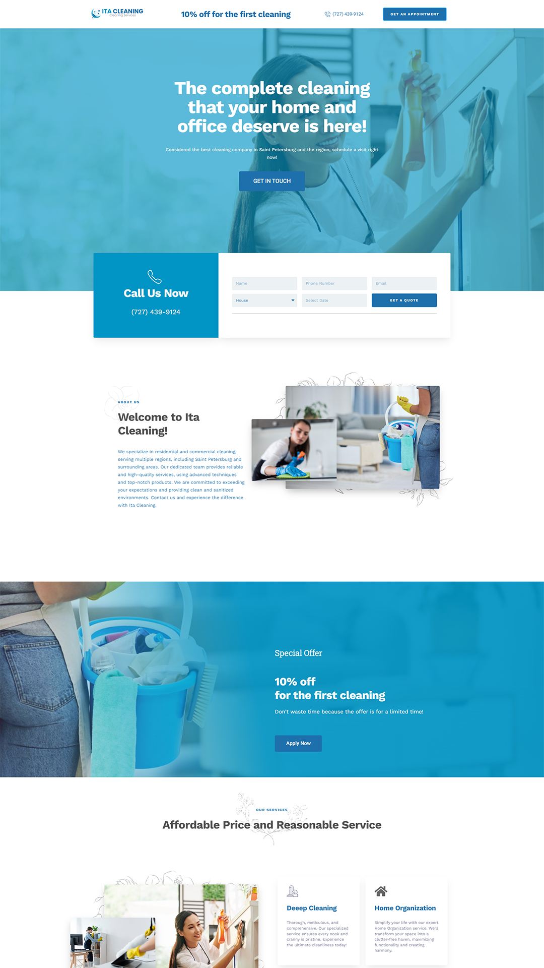 Website built for Ita Cleaning